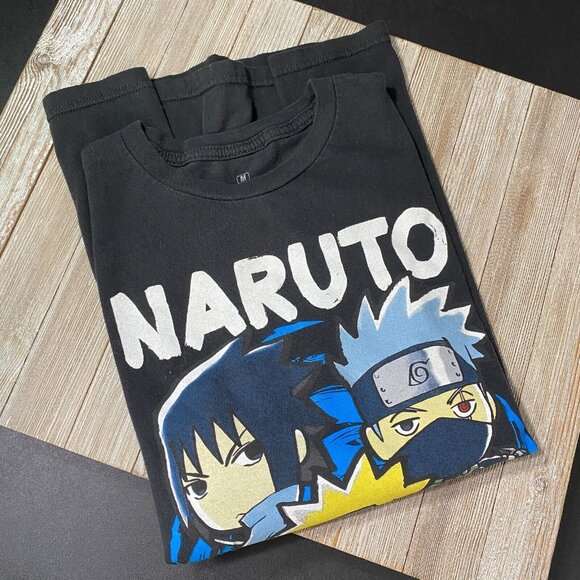 Naruto Shippuden Chibi Sasuke Hatake T-Shirt Size M Graphic Print Anime Manga 2 - Picture 11 of 12